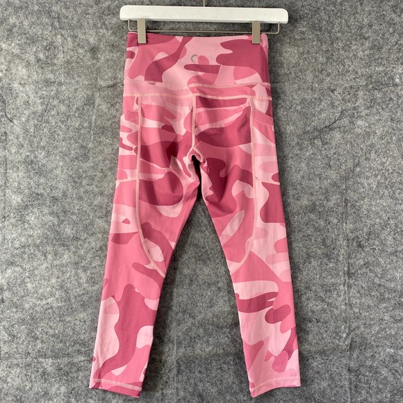 Zyia Active Leggings 2 Pink Camo Light N Tight Pocket Capri - Picture 3 of 10